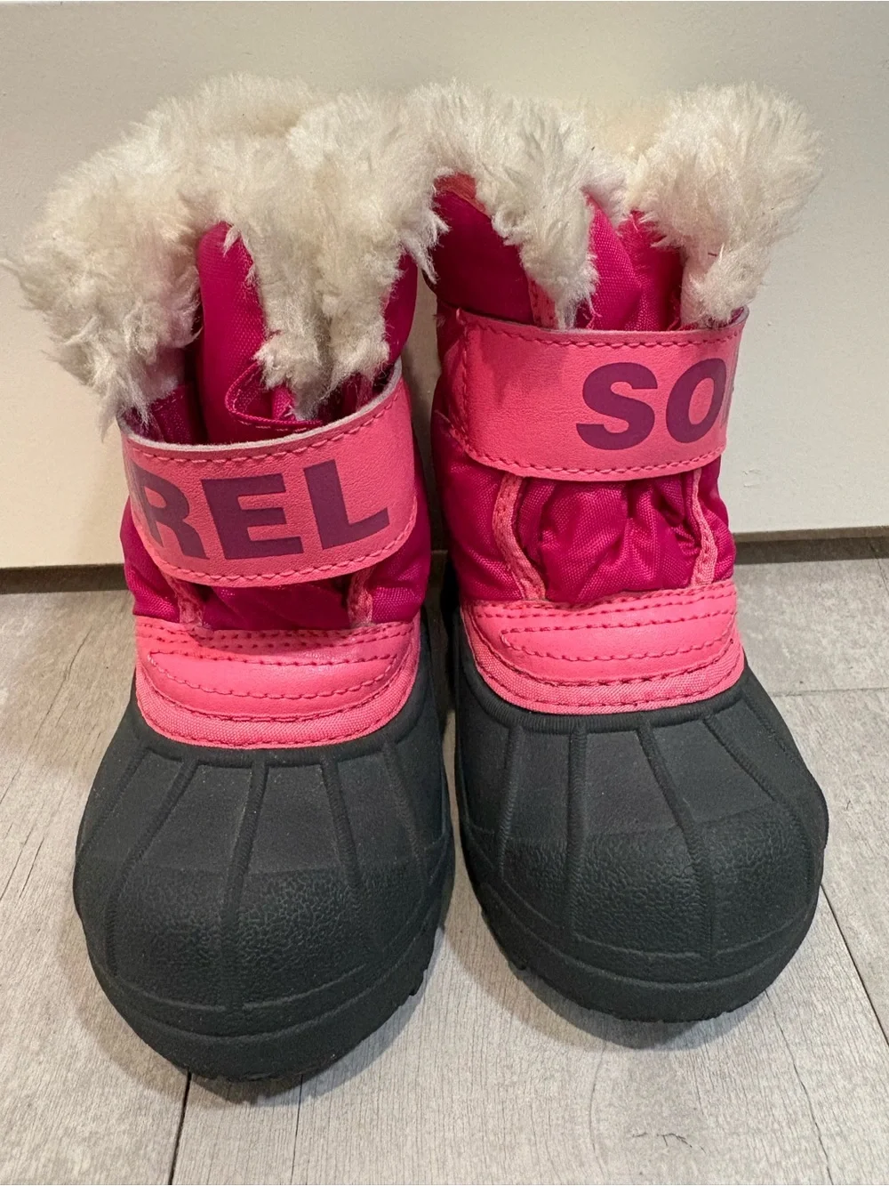 Sorel Pink Faux Fur Kids Winter Boots, 6t